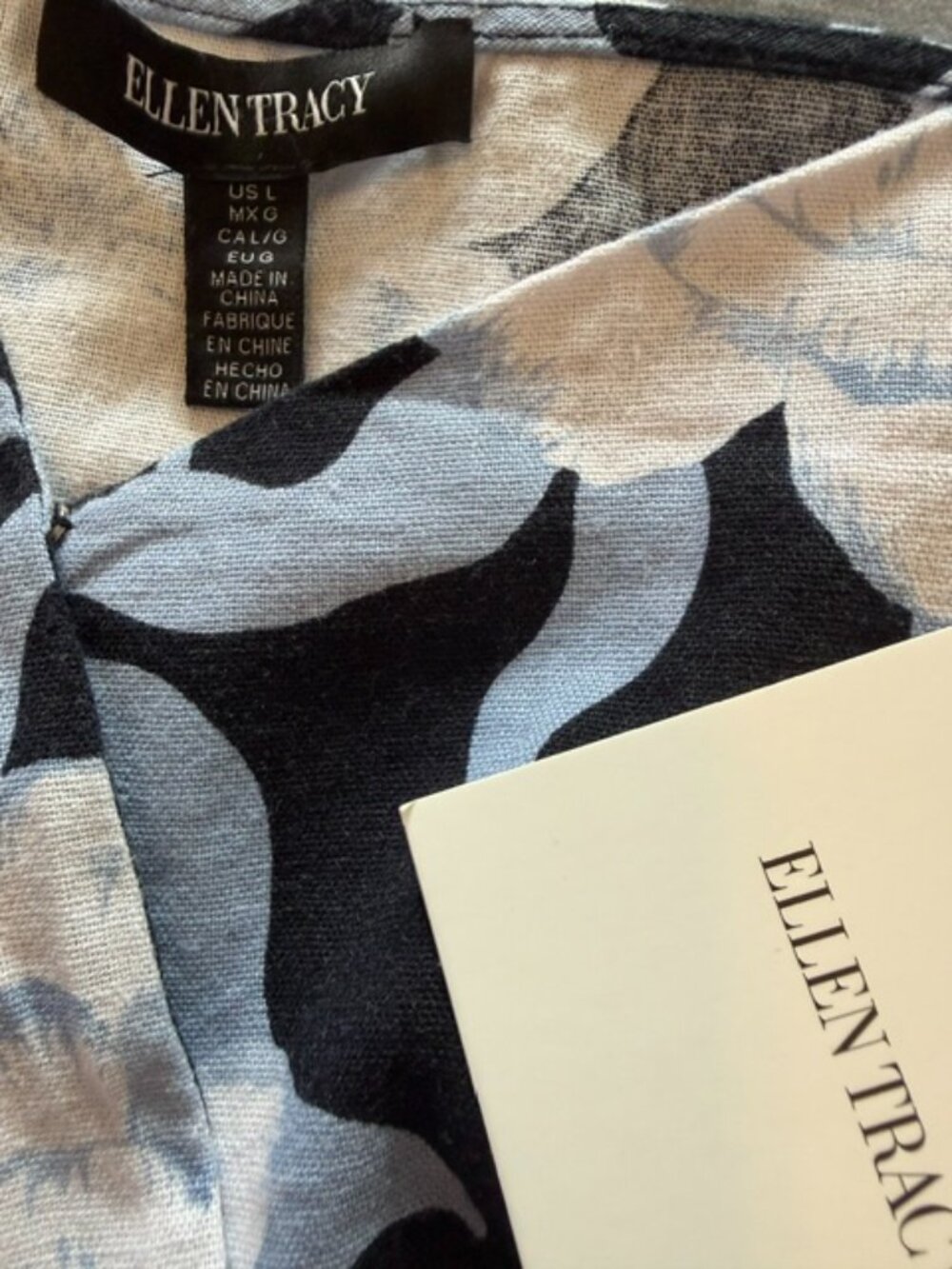 NWT Ellen Tracy Women's Floral Print Linen Blend Wrap Style Large Summer Resort - Picture 9 of 11